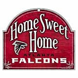 NFL Atlanta Falcons 10-by-11 Wood Home Sweet Home Sign
