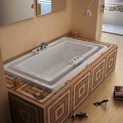 Barbados 46 x 78 x 23" Endless Flow Air Jetted Bathtub Color/Trim / Tile Flange / Pump: White / Polished Chrome / No / Right