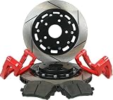 RacingBrake 2001-311-0 Slotted Finish Front OE Non-Brembo Caliper Big Brake Kit for Nissan 350Z 03-05/Infiniti G35 03-04 332x24