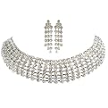 3-Drop Earrings and 7-Row Choker Necklace Set