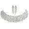 3-Drop Earrings and 7-Row Choker Necklace Set