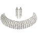 Jewelry : 3-Drop Earrings and 7-Row Choker Necklace Set