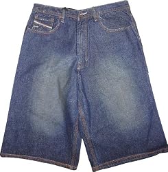 Men's Paco Shorts Blue Denim Size 34 Loose Fit