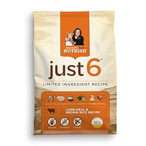 Rachael Ray Nutrish Just 6 Natural Dry Dog Food, Lamb Meal & Brown Rice Recipe, 14 lbs