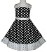 New Black White Polka Dotted Sun Dress ~ 2T to 6X ~ Summer Vacation!