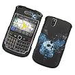 RIM BlackBerry Tour 9630 & Tour2 9650 Verizon/Sprint Rubberized Snap On Protector Hard Case Image Cover "Tribal Skull" Design