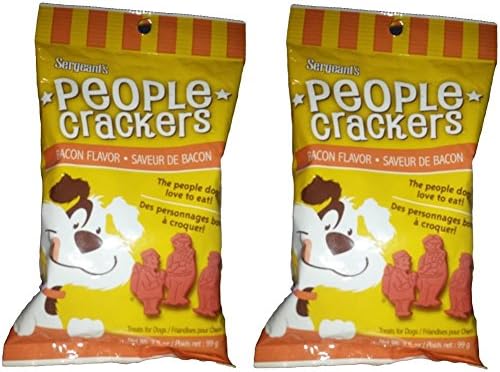 Sergeant's People Cracker Dog Treats Bundle: 2 - 3.5 Ounce Bags (Bacon/Bacon)