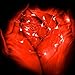 KW-Light Micro LED 20 Red Color Lights Battery Operated on 7ft Long Silver Color Ultra Thin String Wire