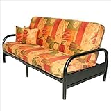 American Furniture Alliance Metal Round Arm Full, Black