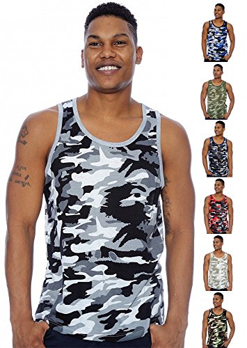 Enimay Men's Summer Army Camo Camouflage Beach Tank Top Muscle Shirt