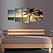Cao Gen Decor Art-AS42729 5 panel Framed Wall Art coconut tree Canvas print