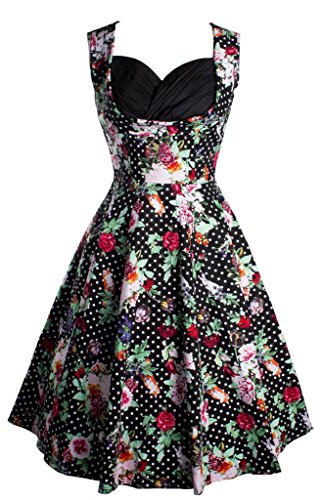 アイキーパー（Eyekepper） ワンピース スイングドレス 50年代 ヴィンテージ風 花柄 フレアー 結婚式 パーティー カジュアル デート カクテルドレス レディース