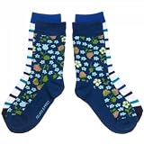 POLARN O. PYRET 2-PACK WILDFLOWER & STRIPE SOCKS (CHILD) - 2-4 years/Peacoat