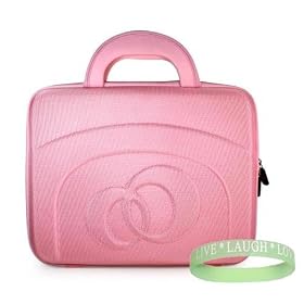 Dell Inspiron Mini 12.1-Inch Netbook Carrying Case ( Hard Shell, Pink ) ( Dell Inspiron Mini IM12-2868, Dell Inspiron Mini IM12-2869, Dell Inspiron Mini IM12-2871, Dell Inspiron Mini IM12-2870, ect.) + Live*Laugh*Love Wrist Band!!!