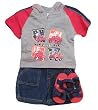 Newborn/Infant Boys Trucks Hooded Denim Short Set with Sandals