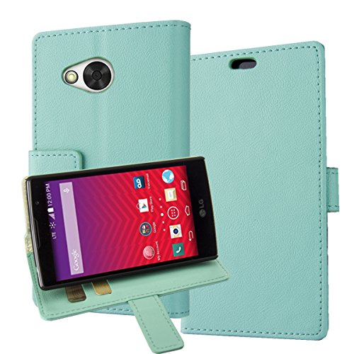 LG F60, LG Optimus F60 Case, LG Tribute Cover Aomax® Wallet Card Slot View Stand Premium Protective Leather Cover Case+ HD Screen Protector for LG Tribute LS660 LG Optimus F60 (HDKS Mint)