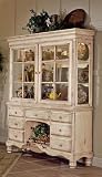 China Cabinet Buffet Hutch in Antique White Finish