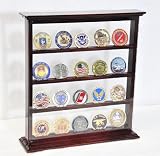 4 Shelves Military Challenge Coin Curio Stand Rack w/ UV Protection Viewing from both side