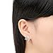 BAMOER Gorgeous Flower Design White Gold Plated Multi Color Cubic Zirconia Stud Earrings