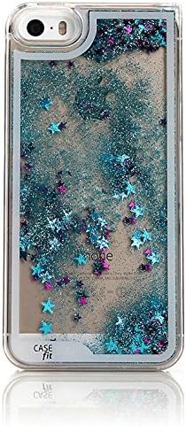 iPhone4 Aqua Sparkling Star Case, Apple iPhone 4 Hard Cover 5 Colors - Retail Packaging (Blue Stars)