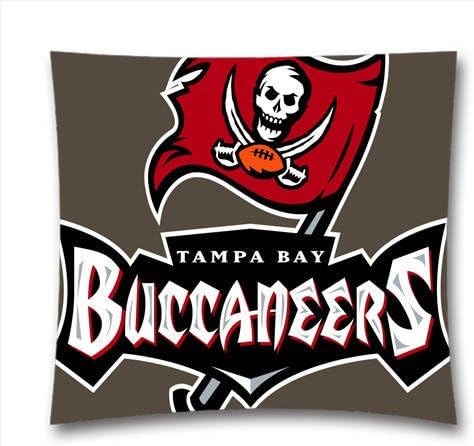 Kings Bedding Football Piilow Case-NFL Tampa Bay Buccaneers Team Logo Printed Throw Pillowcase-18"x18" Cotton Pillow Cover-Thanksgiving Decorations