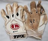 Carlos Santana Autographed/Hand Signed Cleveland Indians 2009 Game Used Red/White Batting Gloves