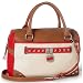 Nine West Handbags Lock of the Draw Satchel (New Ivory Cognac Candy Apple)