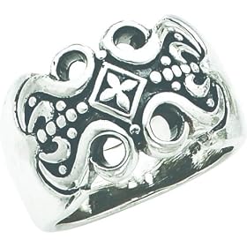 Sterling Silver Gothic Band Sz 10
