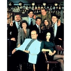 KIRSTIE ALLEY AS REBECCA HOWE, RHEA PERLMAN AS CARLA LEBEC, JOHN RATZENBERGER AS CLIFF CLAVIN, WOODY HARRELSON AS WOODY BOYD, KELSEY GRAMMER AS DR. FRASIER CRANE, GEORGE WENDT AS HILARY NORM PETERSON, BEBE NEUWIRTH AS DR. LILITH STERNIN, ROGER REES AS ROBIN COLCORD FROM CHEERS #1 - IN FARBE - Filmfoto - Standard - 10x8" (25x20cm)