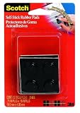 3M Scotch 754ES Self-Stick Rubber Pads, Large, Black, 6-Pack