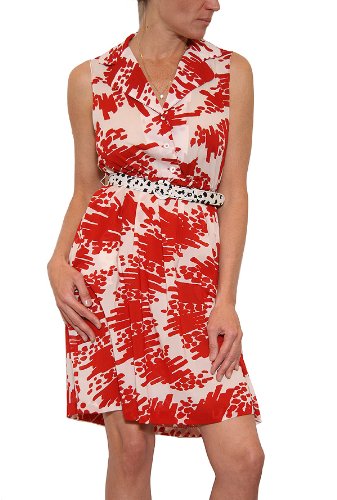 Women's Alice & Olivia Belted Print Dress in Red Multi Size S