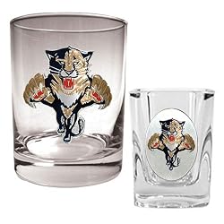 Florida Panthers NHL Rocks Glass & Square Shot Glass Set - Primary Logo by Great American Products