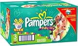 Pampers Baby-Dry Diapers, Size 3, Economy Plus Pack, 180 Diapers