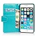 iPhone 6 Plus case, iPhone 6 Plus Flip Case, E LV iPhone 6 Plus Case Cover - PU Leather Flip Folio Wallet Case Cover for iPhone 6 Plus 5.5 inch with 1 E LV Stylus - TURQUOISE