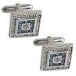 Men's Cufflinks Set in Silver Zircon Gemstone - Romantic Gifts for Him (cflng254)