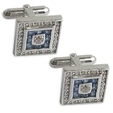 Cufflinks For Men Pair In Silver Zircon Gemstone - Romantic Gifts For ...