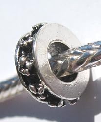 Murano Style Spacer Bead with Raised Feet Fits Pandora Antique Silver Plated (1)