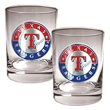 MLB Texas Rangers Rocks Glass (Set of 2)