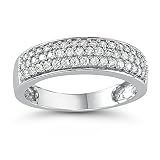 10k White Gold Pave Diamond Anniversary Band (1/2 cttw, I-J Color, I1-I2 Clarity)