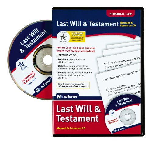 Adams Prepare A Last Will and Testament Software, 