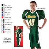 Alleson 777DY Youth Dazzle Football Jerseys WH/BK - WHITE/BLACK YXL