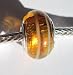 Murano Style Glass Lampwork 925 Bead Fits Pandora Electric Orange with White Stripes, 14mm (1)
