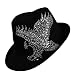 FLYING JEWELED EAGLE ON BLACK FEDORA HAT