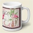 Coffee Mug ~ Pink Flamingo Lounge ~ large 14 oz capacity ~ one ceramic mug ~ code 144