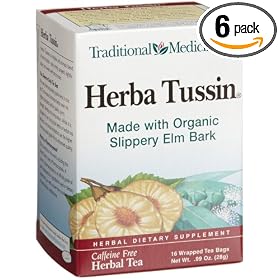 Traditional Medicinals Herba Tussin Herbal Tea, 16-Count Wrapped Tea Bags (Pack of 6)