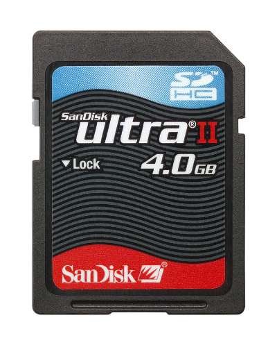 Sandisk Ultra II SDHC 4GB SD Memory Card (SDSDH-4096, BULK Static Pack, No Reader)