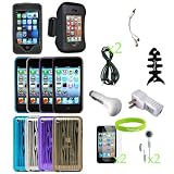 CrazyOnDigital (Touch5_TPU_Wood_17items) Case, Charger and Screen Protector for Apple iPod Touch 5G - Retail Packaging