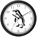 Penguin No.1 - Bird Animal Wall Clock by WatchBuddy Timepieces (Black Frame)