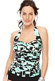 Avenue Plus Size Retro Halter Swim Top