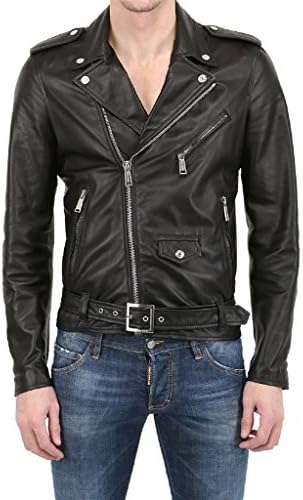 New Mens Biker Geniune Cow Leather Jacket LTC265 - XS
